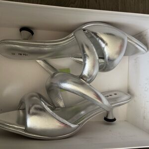 JW PEI Silver Strappy Heels